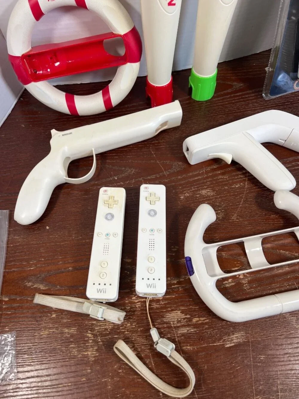 Wii Sports Accessories Lot With Nerf Bat Steering Wheel Guns Golf Club & Control